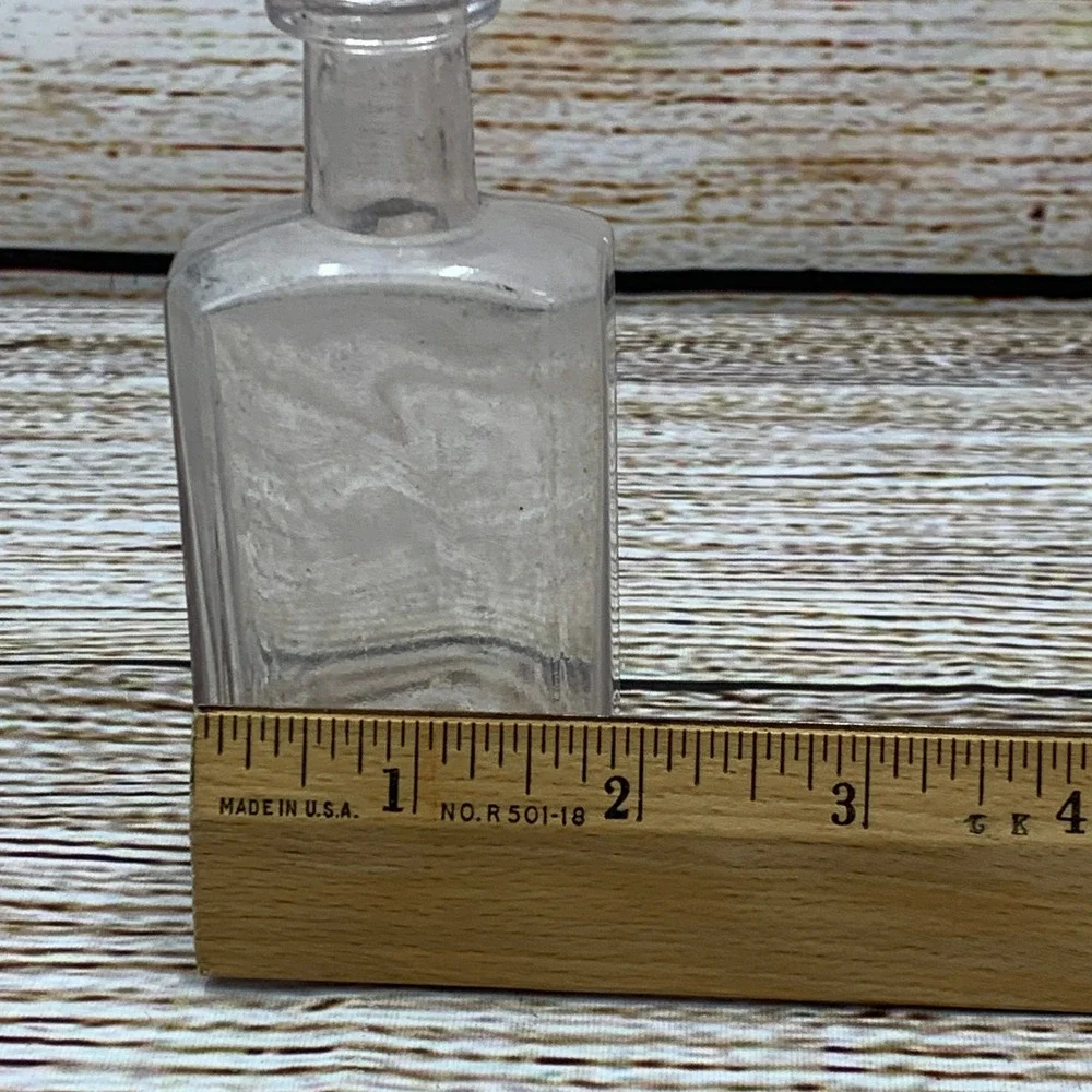 Antique Clear Glass Bottle Apothecary Medicine Lavender Tint Vintage‎ 5